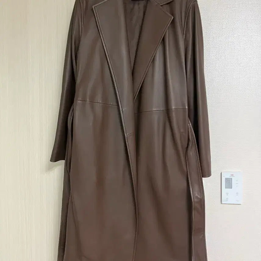 [BUNJANG] JOSEPH Natural Lambskin Long Coat Brown / JOSEPH 조셉 천연 양가죽 롱 코트 브라운