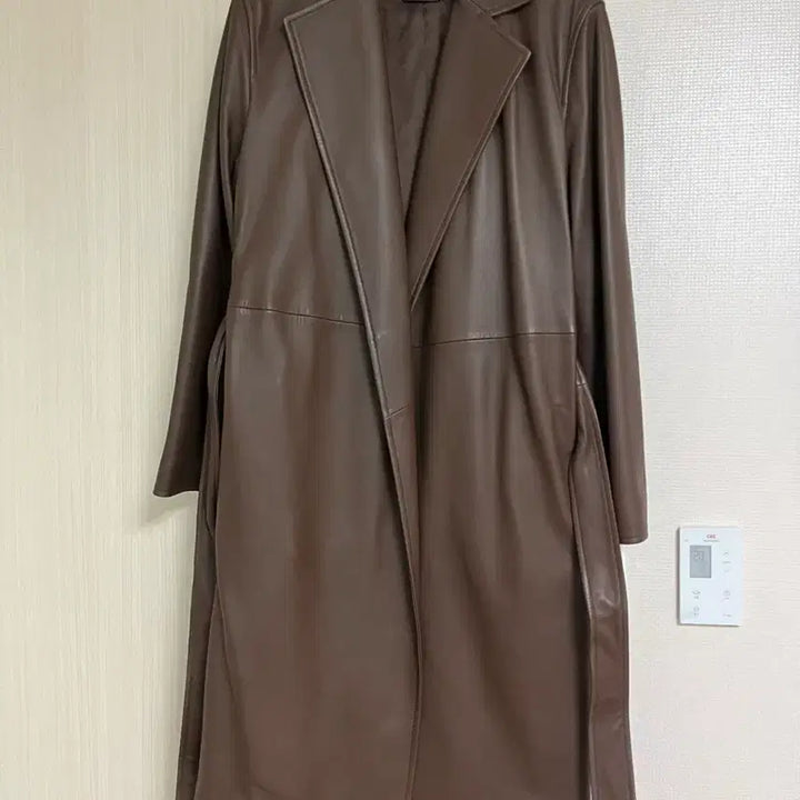 [BUNJANG] JOSEPH Natural Lambskin Long Coat Brown / JOSEPH 조셉 천연 양가죽 롱 코트 브라운