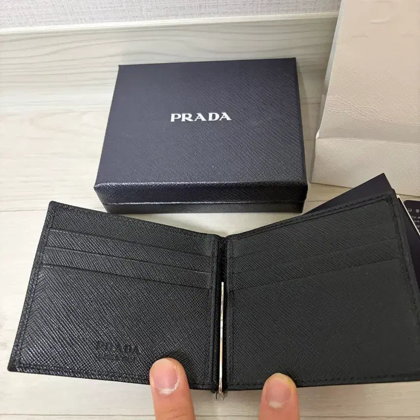 [BUNJANG] Prada Saffiano Leather Money Clip Wallet / 프라다 머니클립 풀박스 새상품급