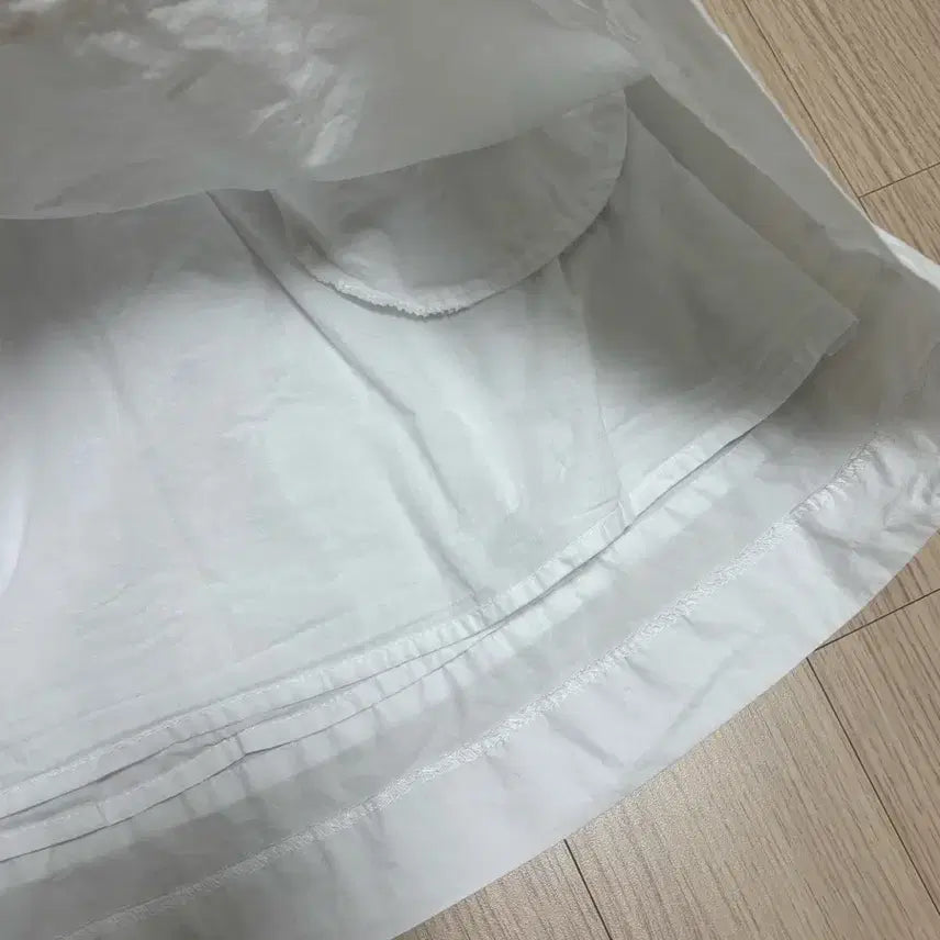 [BUNJANG] Depound Ribbon Shirring Bending Skirt White / 드파운드 리본 셔링 밴딩 스커트 화이트