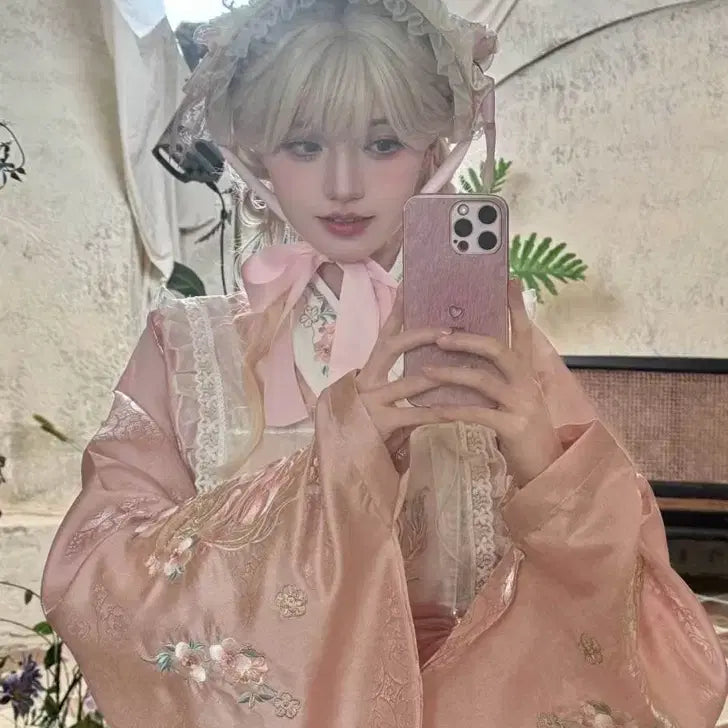[BUNJANG] Lolita Style Set / 로리타 스타일 셔츠+마면치마+ 오버스커트+ 웨이스트 체인 세트(2컬러)