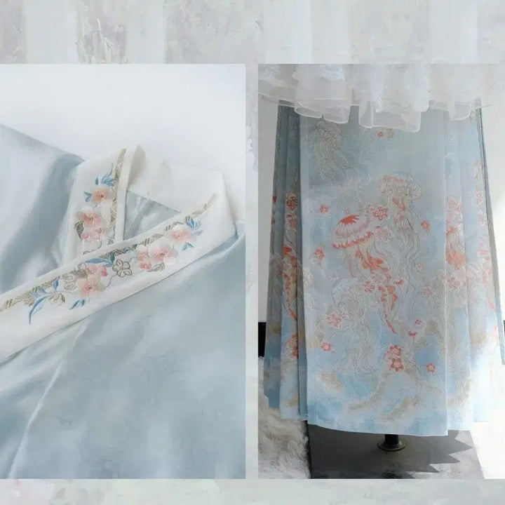 [BUNJANG] Lolita Style Set / 로리타 스타일 셔츠+마면치마+ 오버스커트+ 웨이스트 체인 세트(2컬러)