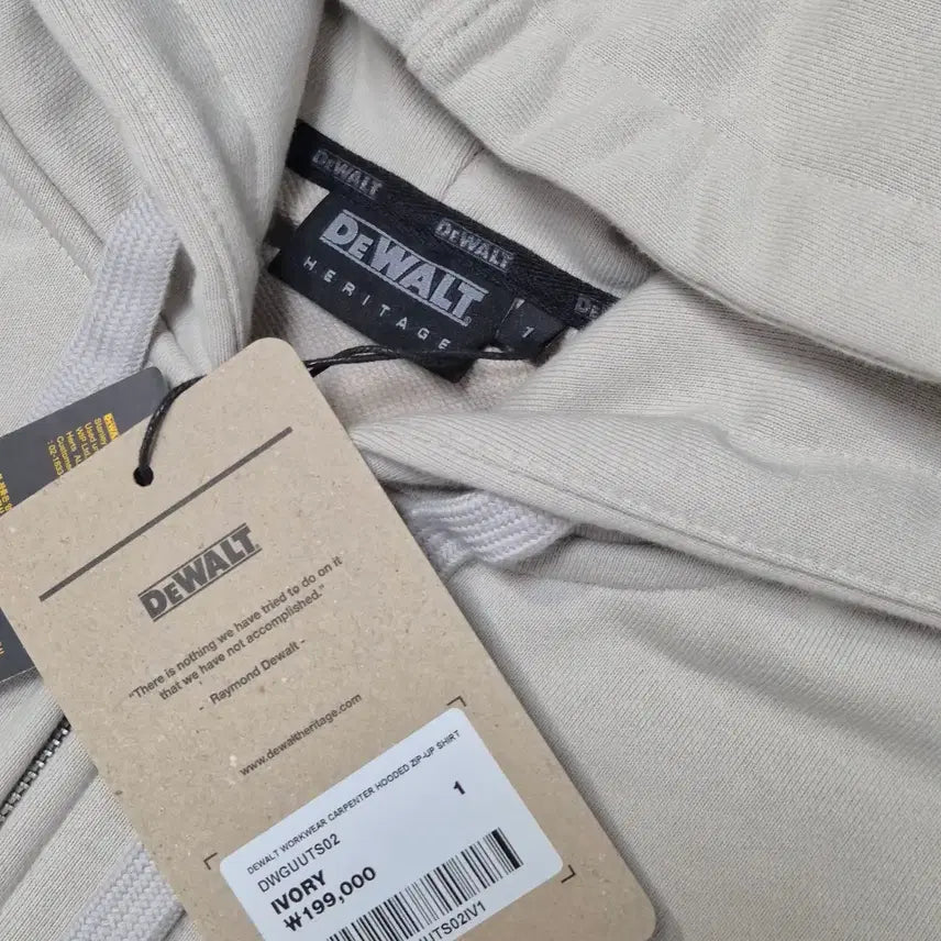 [BUNJANG] Dewalt Heritage Carpenter Hooded Zip-Up Sweatshirt / (새상품)디월트헤리티지 카펜터 후드 집업 [정가 119,000]