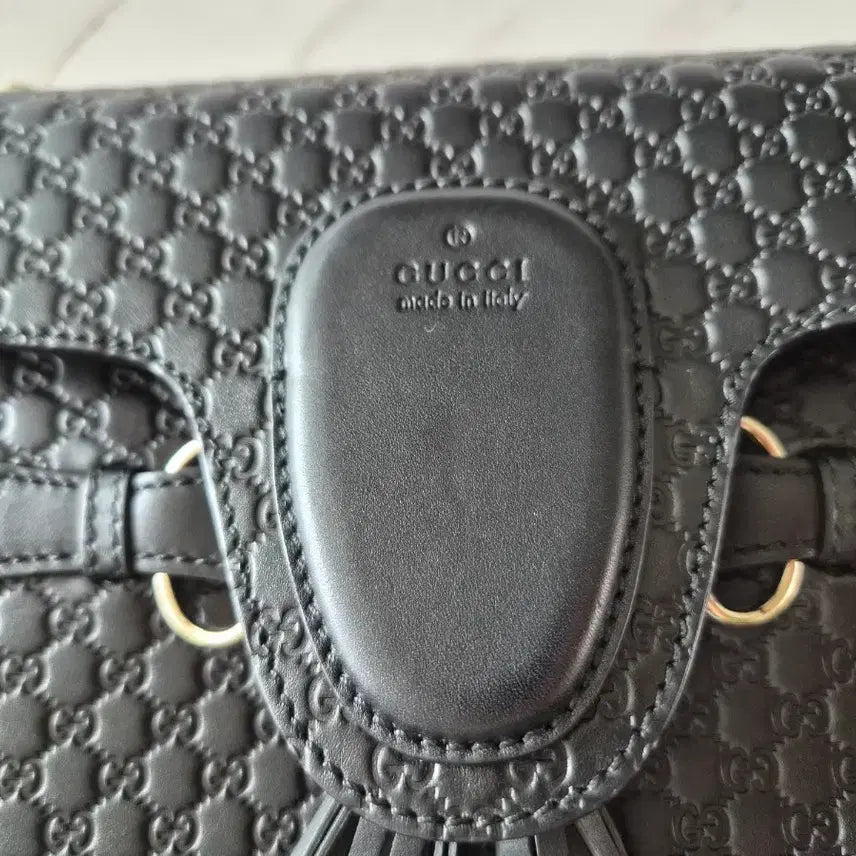 [BUNJANG] Gucci Emily Microguccissima Leather Shoulder Bag / 구찌 마이크로시마 레더 에밀리 숄더백 블랙(정품)