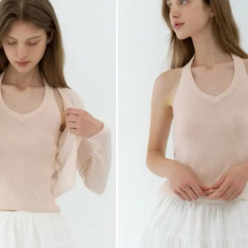 [BUNJANG] Le Vain Halter Neck Knit Cardigan (S) / 르베인 홀터넥 니트 가디건 s