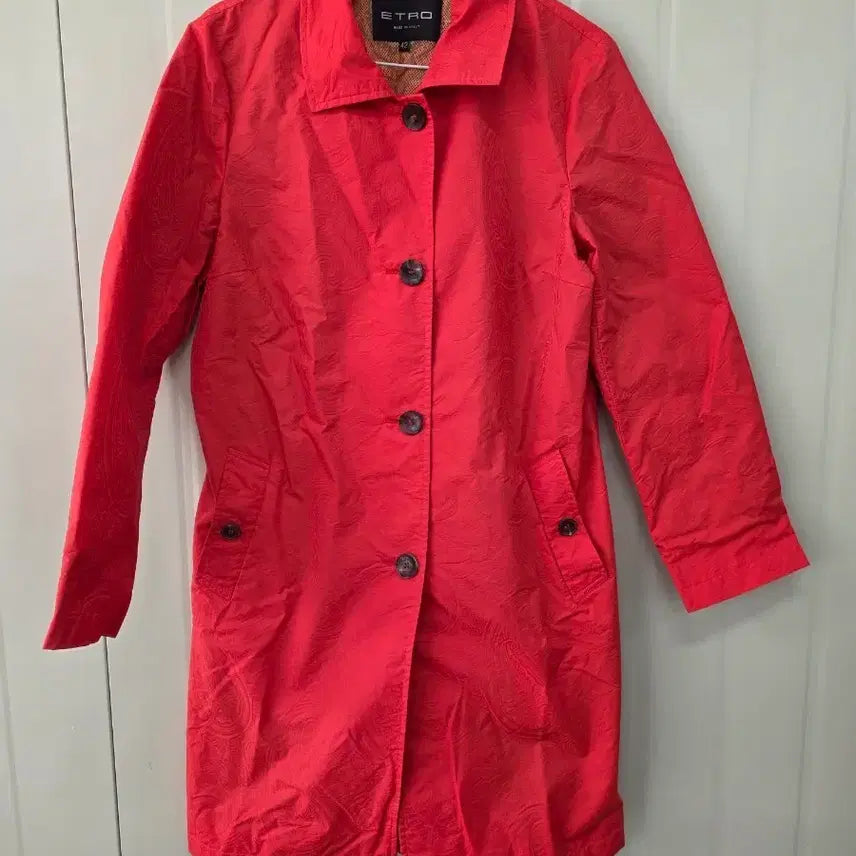 [BUNJANG] Etro Orange Paisley Pattern Coat (Size 42) / 명품 에트로 오렌지 페이즐리 패턴 코트 42