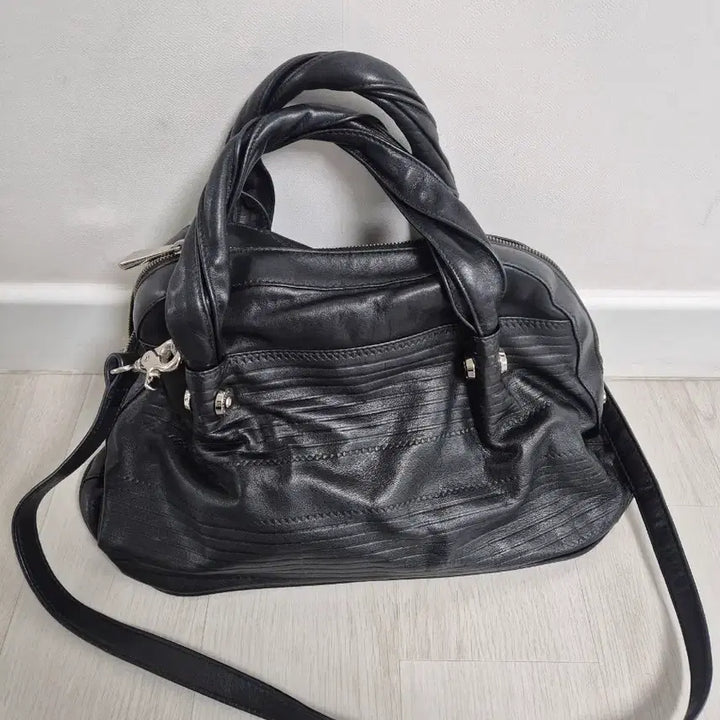 [BUNJANG] Cochinelle Black Leather Tote Bag Shoulder Bag / (무료배송)코치넬레 블랙 가죽 토트백 숄더백