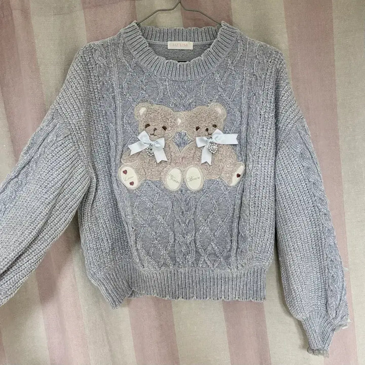 [BUNJANG] Liz Lisa Twin Bear Knit Old Version Mizuiro / 급전 가격내림 리즈리사 트윈베어 미즈이로 구버전 정품 판매합니다!
