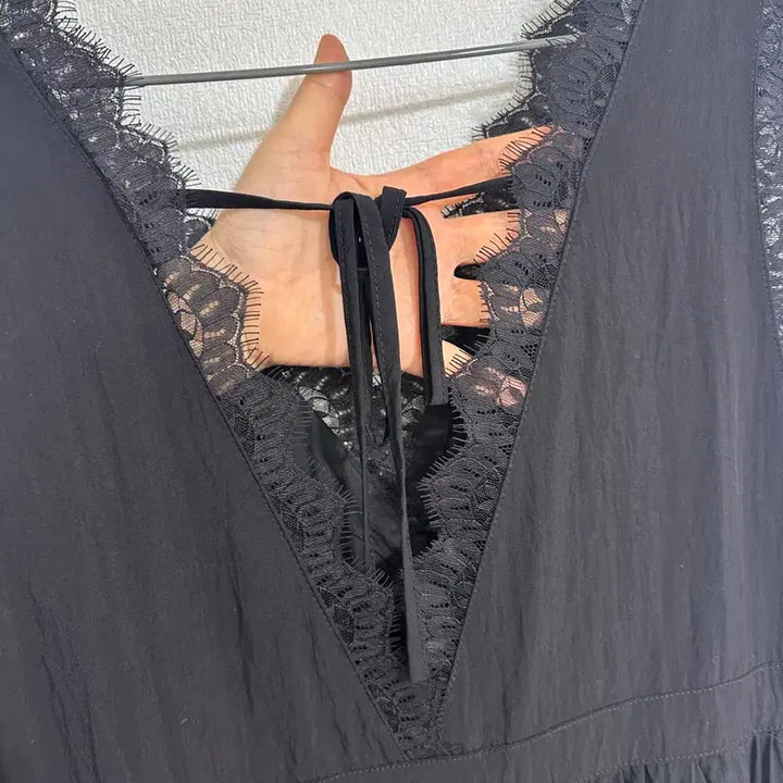 [BUNJANG] Black Lace Long Dress / 블랙 레이스 롱 원피스