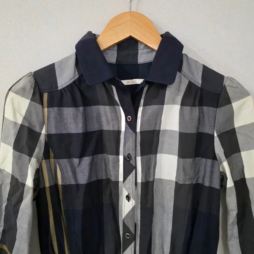[BUNJANG] BCBG Plaid Shirt Dress Size 44-55 / BCBG 체크무늬 셔츠 원피스 44~55