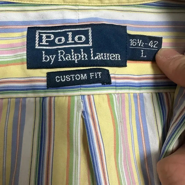 [BUNJANG] Polo Ralph Lauren Custom Fit Stripe Shirt L / 폴로 랄프로렌 커스텀핏 스트라이프 셔츠 L