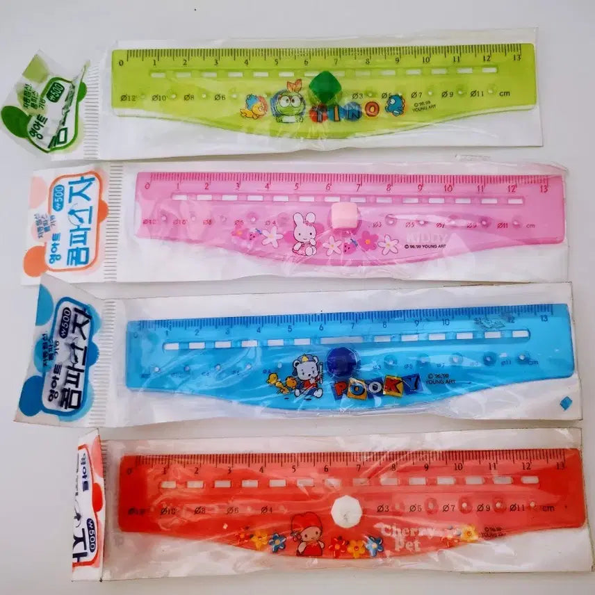 [BUNJANG] Yongart Character Stationery Set Bundle / (7월 세일)[고전문구] 영아트 캐릭터 자 세트 일괄