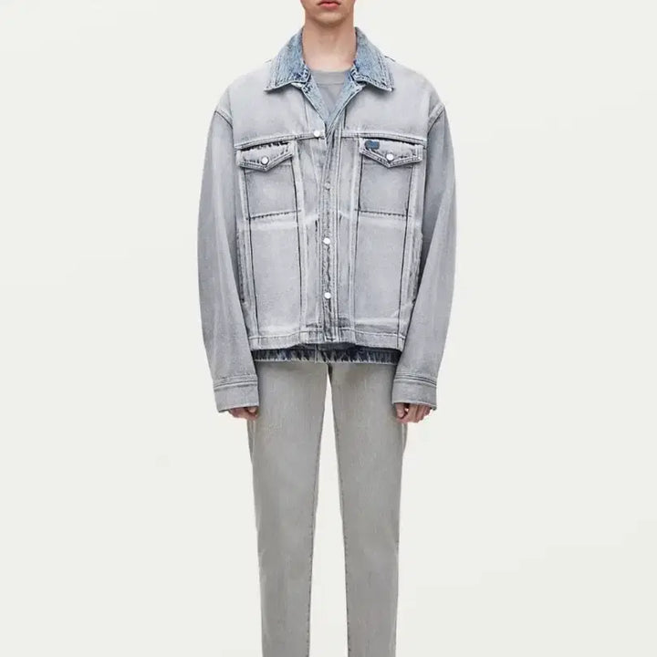 [BUNJANG] Solid Homme 22SS Grey Faded Denim Jacket / 솔리드옴므 22ss 그레이 페이디드 데님자켓 50