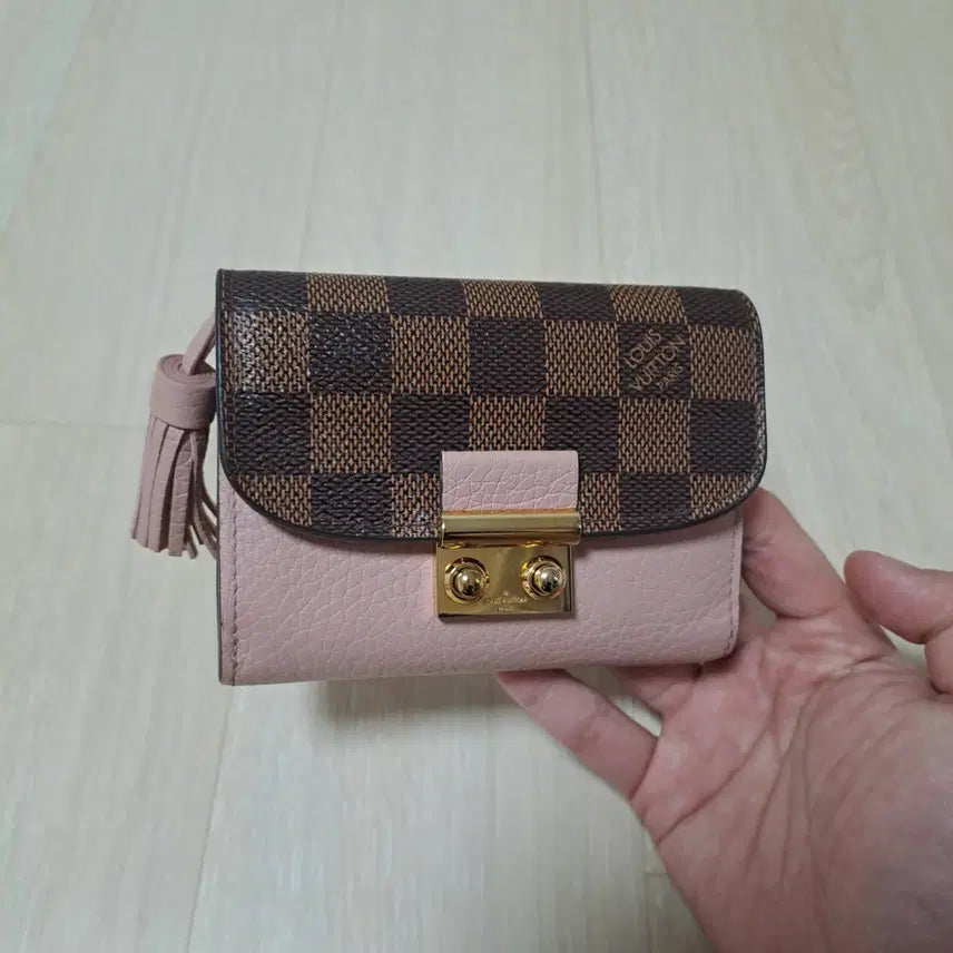 [BUNJANG] Louis Vuitton Damier Ebene Pink Bifold Wallet / [100%/정품] 루이비통 다미에 에벤 핑크 반지갑