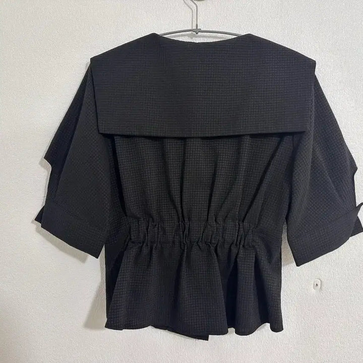 [BUNJANG] Houndstooth Pattern Short Sleeve Jacket Blouse / 블랙 하운드투스 반팔 자켓 블라우스