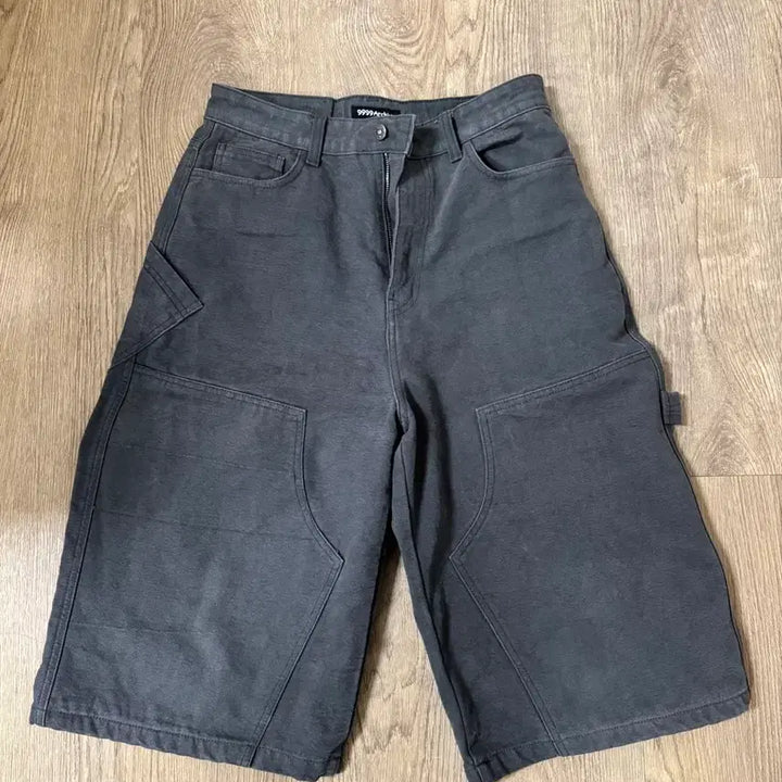 [BUNJANG] 9999 Archive Double Knee Bermuda Pants Charcoal / 9999아카이브 더블니 버뮤다 팬츠 차콜