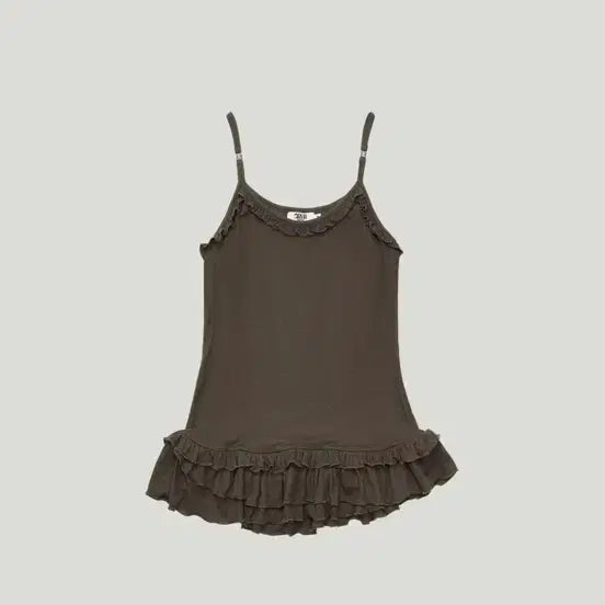 [BUNJANG] Grove LIV Frill Sleeveless Top Brown / 그로브 리브 프릴 슬리브리스LIV FRILL SLEEVELESS 브라운