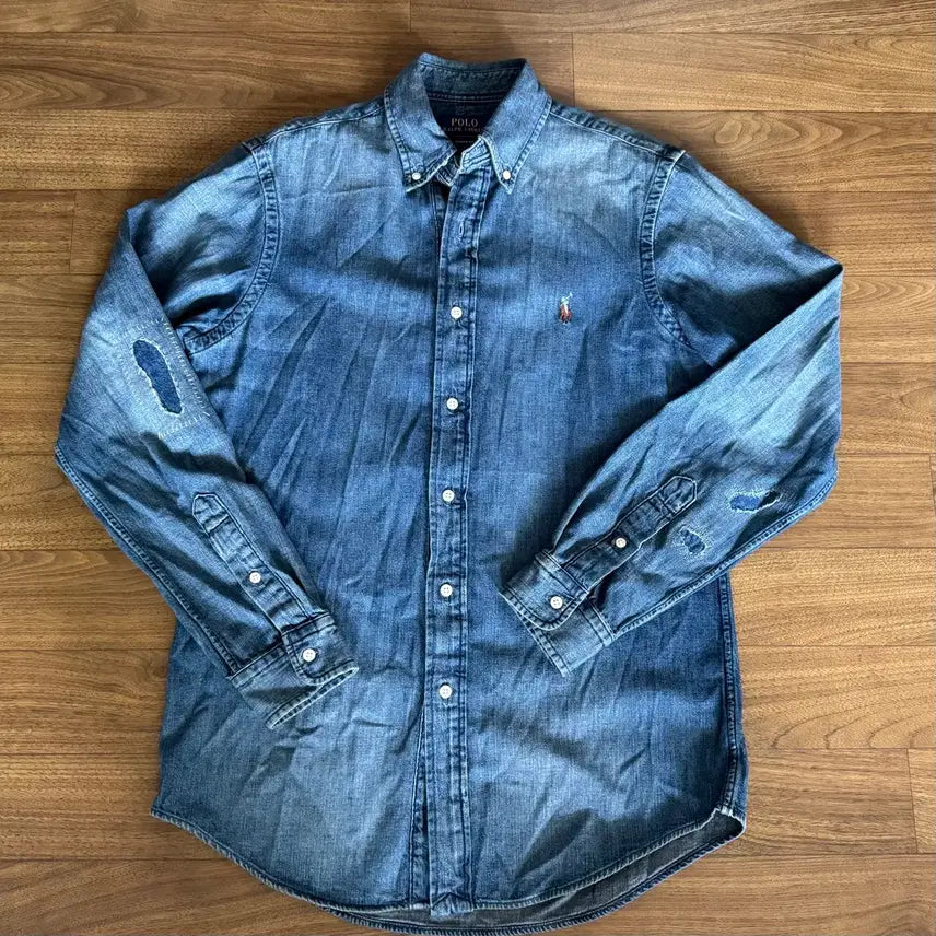 [BUNJANG] Polo Repaired Denim Shirt / 폴로 리페어드 데님 셔츠 S