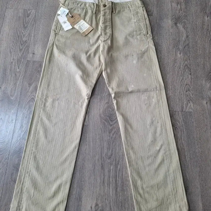 [BUNJANG] RRL Officer Fit Herringbone Distressed Chino Pants / 33/32 더블알엘 오피서핏 헤링본 디스트레스트 치노 페인팅