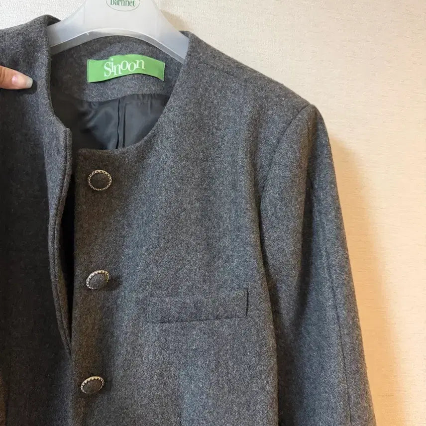 [BUNJANG] SINOON Melton Tweed Jacket (Melange Grey) / 시눈 MELTON TWEED JACKET (MELANGE GREY)
