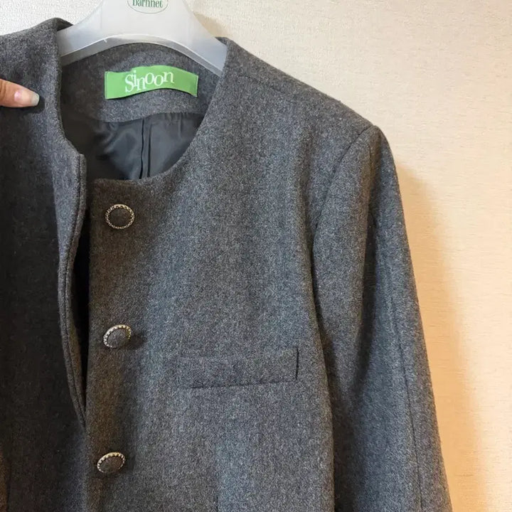 [BUNJANG] SINOON Melton Tweed Jacket (Melange Grey) / 시눈 MELTON TWEED JACKET (MELANGE GREY)