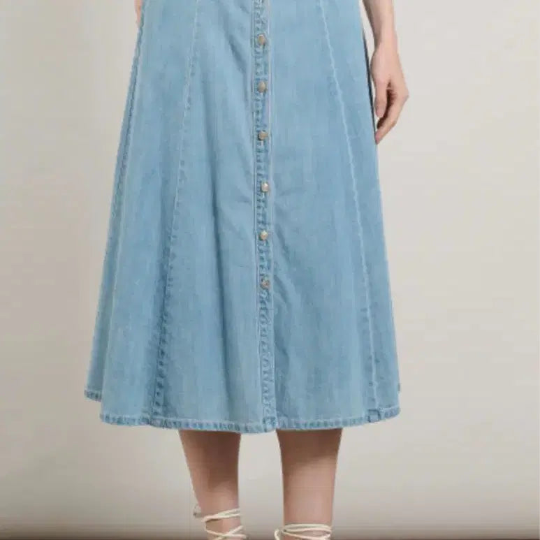 [BUNJANG] BCBG A-Line Midi Denim Skirt Size 28 / BCBG A라인 미디 데님 스커트 28