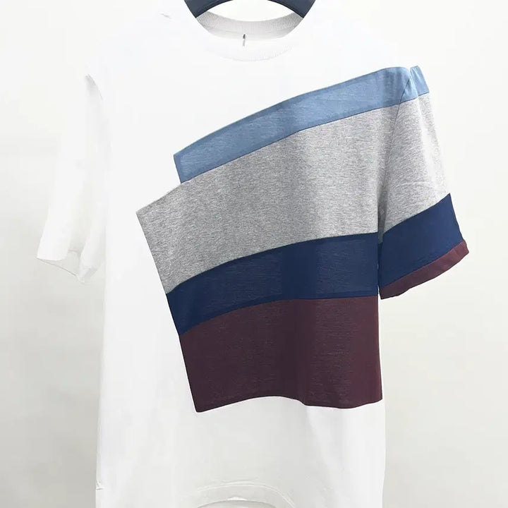 [BUNJANG] System Homme Block Point Short Sleeve T-Shirt / 시스템옴므 블럭포인트반팔티셔츠