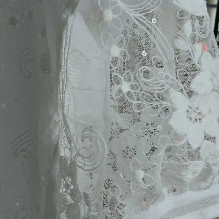 [BUNJANG] Son Jung Wan Lace Short-Sleeve Blouse White / 손정완 레이스 화이트 반팔 블라우스55