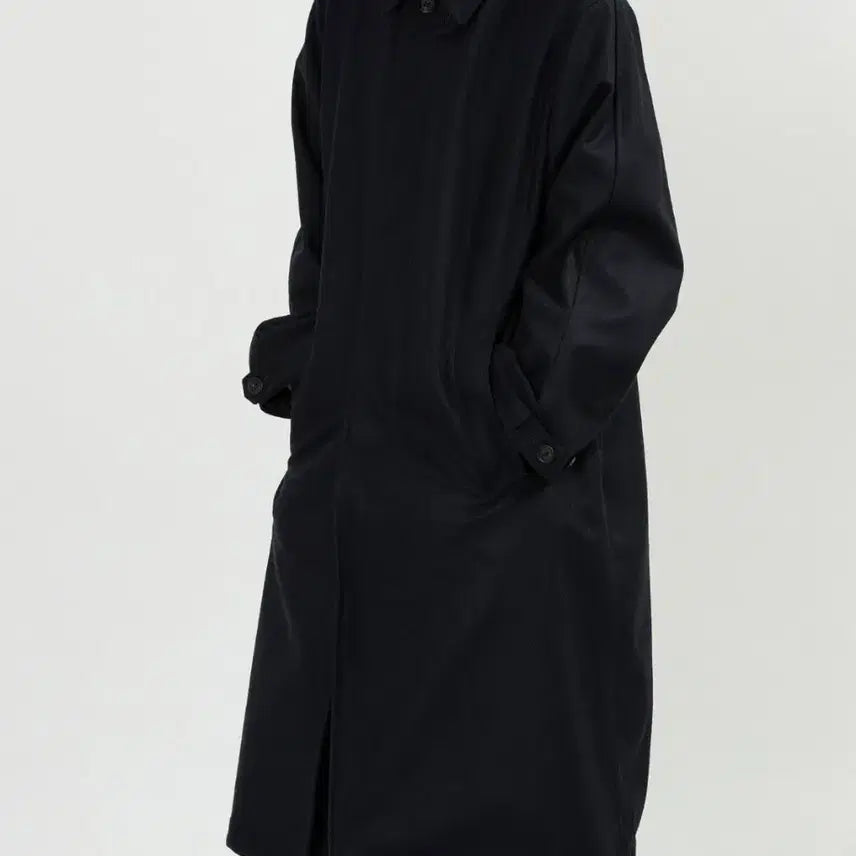 [BUNJANG] L Cual Flannel Overcoat Dark Navy / L 쿠온 플라넬 오버코트 다크네이비