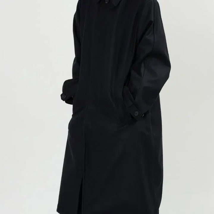 [BUNJANG] L Cual Flannel Overcoat Dark Navy / L 쿠온 플라넬 오버코트 다크네이비