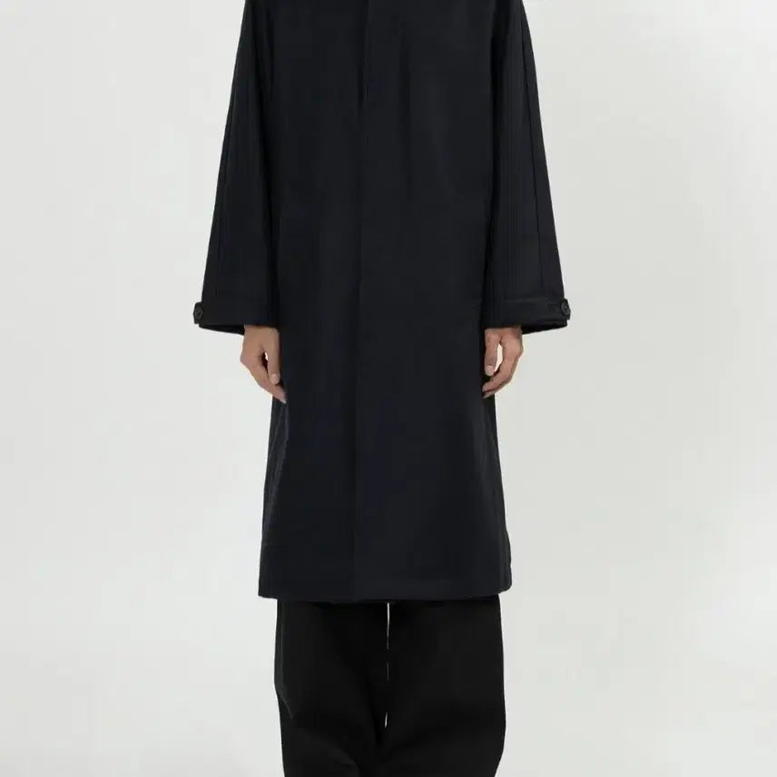 [BUNJANG] L Cual Flannel Overcoat Dark Navy / L 쿠온 플라넬 오버코트 다크네이비