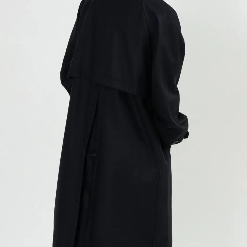 [BUNJANG] L Cual Flannel Overcoat Dark Navy / L 쿠온 플라넬 오버코트 다크네이비
