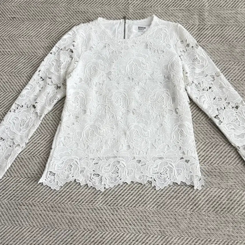 [BUNJANG] STITCH DESIGN White Lace Blouse / STITCH DESIGN 화이트 레이스 블라우스