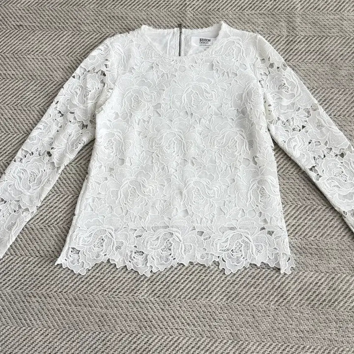 [BUNJANG] STITCH DESIGN White Lace Blouse / STITCH DESIGN 화이트 레이스 블라우스