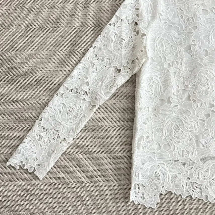 [BUNJANG] STITCH DESIGN White Lace Blouse / STITCH DESIGN 화이트 레이스 블라우스