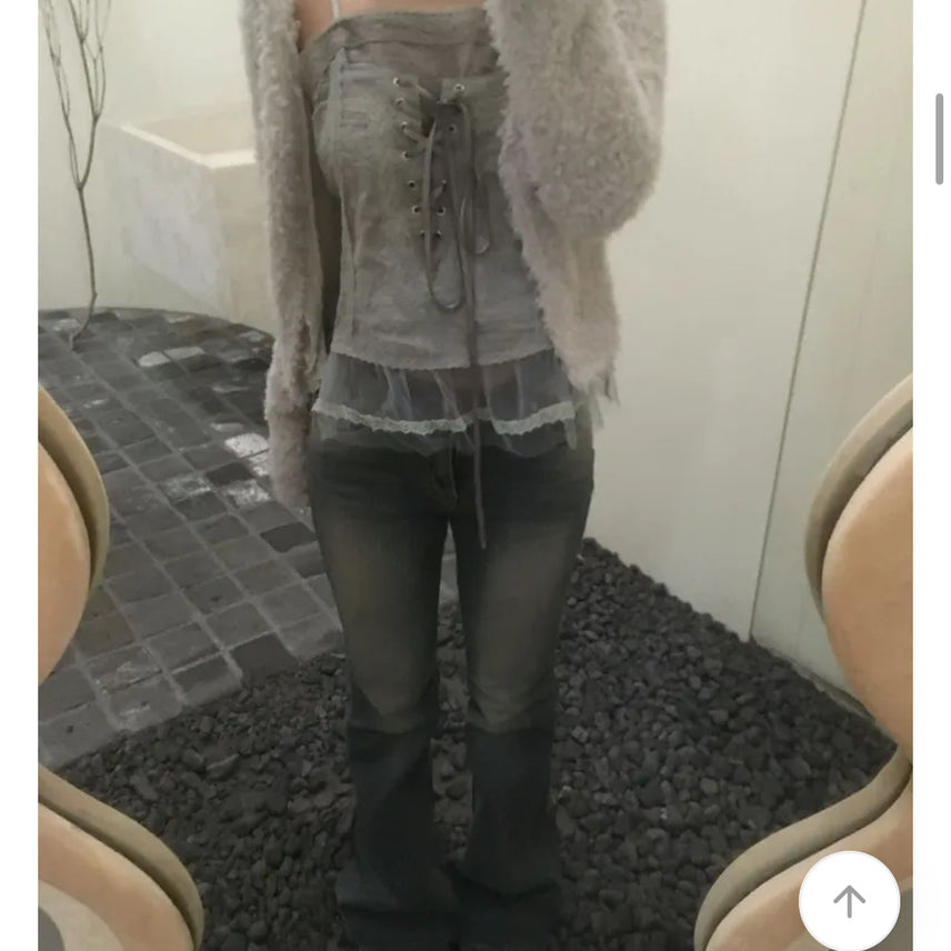 [BUNJANG] Karina Vintage Washed Pocket Bootcut Pants L / 카리나 빈티지 워싱 포켓 부츠컷 팬츠 L (교신X)