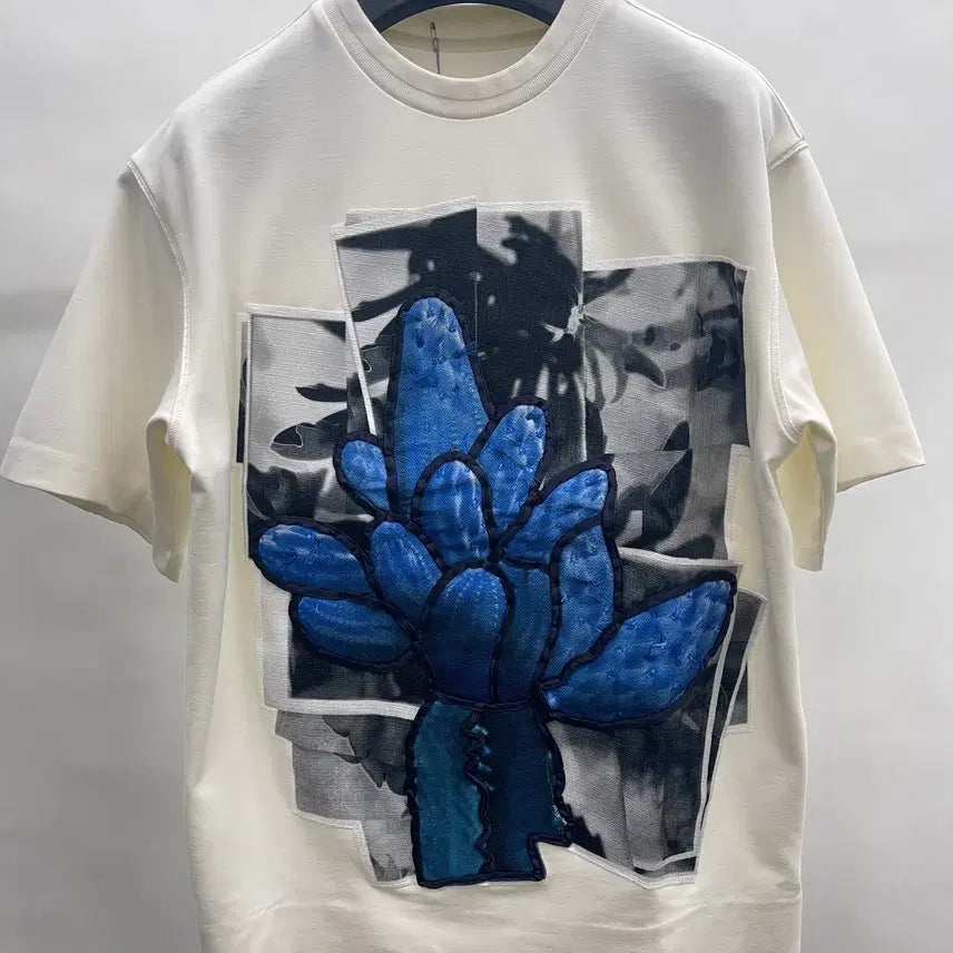 [BUNJANG] System Homme One-Point Embroidered Cactus T-Shirt / 시스템옴므 원포인트 반팔티셔츠