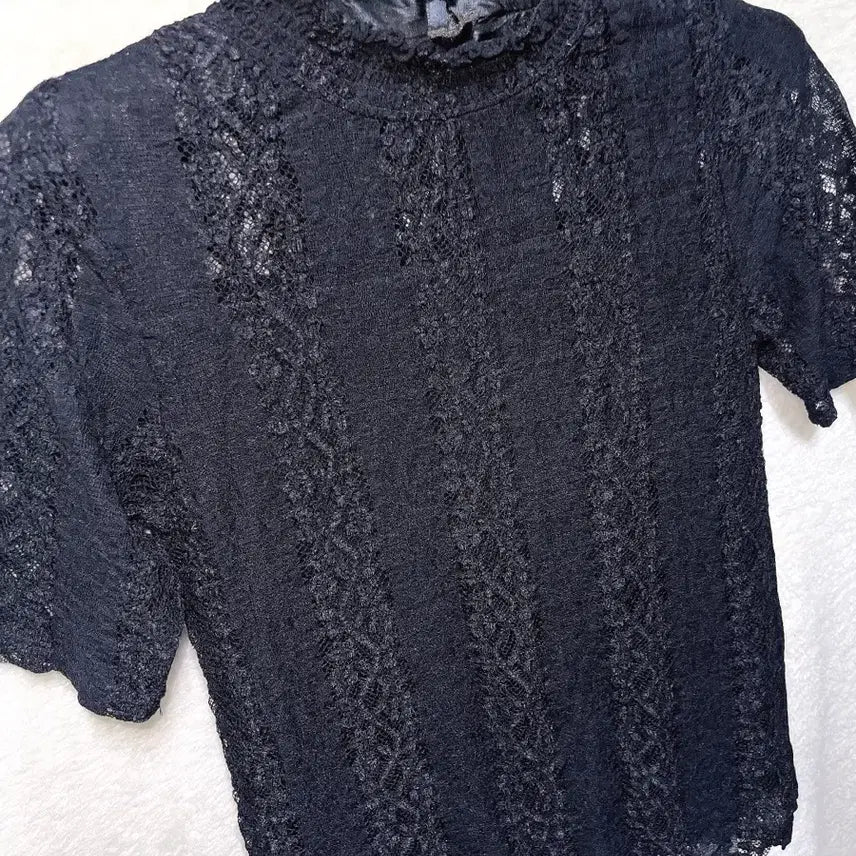 [BUNJANG] Romantic Gothic Lace See-Through Top / 로맨틱고딕 고스로리 펑크 레이스 시스루 반팔탑 오네갸루 아게하 미사 세라