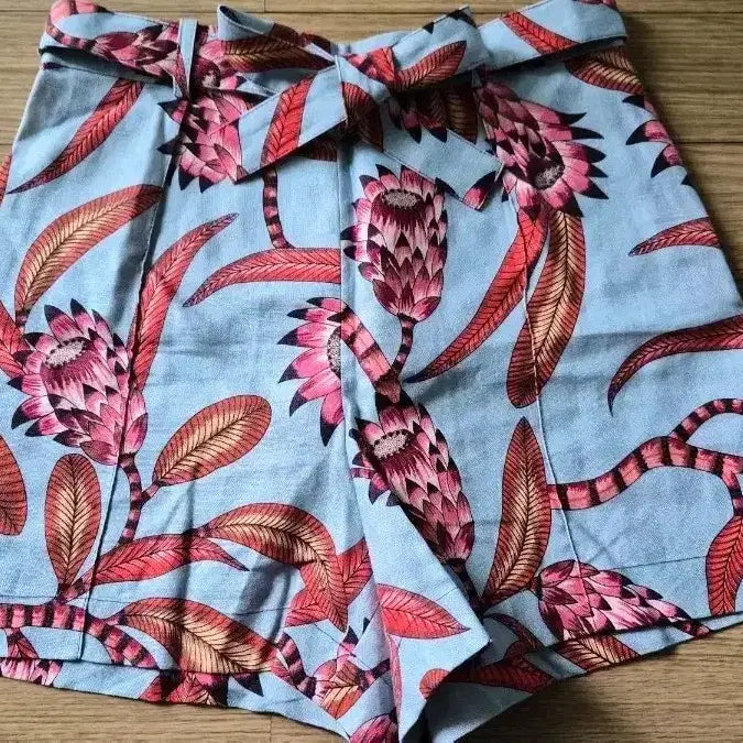 [BUNJANG] Flower Print Linen Blend Shorts / 플라워 프린트 린넨 혼방 반바지