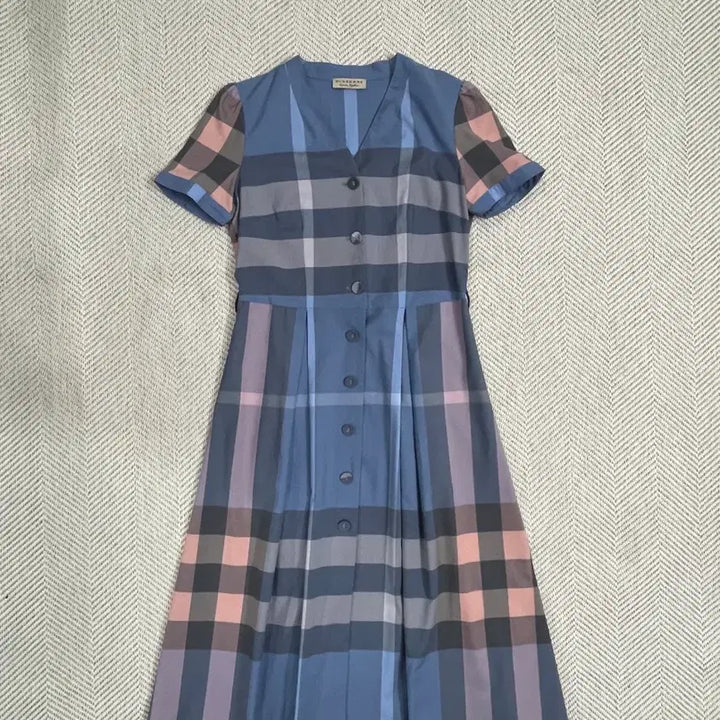 [BUNJANG] Burberry Check Short Sleeve Dress Size S / 버버리 체크 반팔 원피스 55(S)