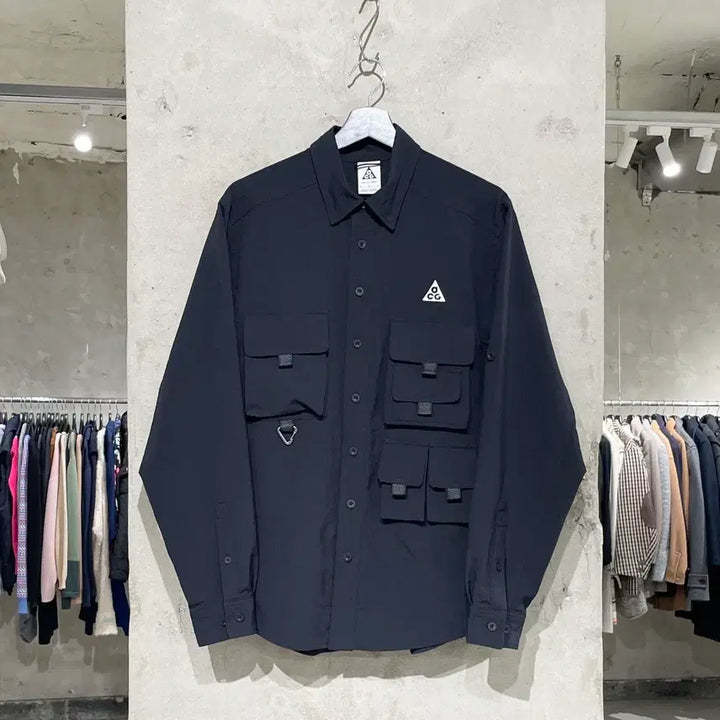 [SOLD OUT] 나이키 acg 블랙 uv 데버 스테이션 트레일 포켓 셔츠