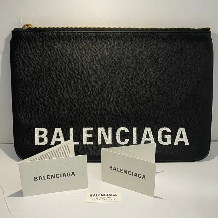 [BUNJANG] Balenciaga Black Logo Clutch Bag / 발렌시아가 블랙 로고 클러치 백
