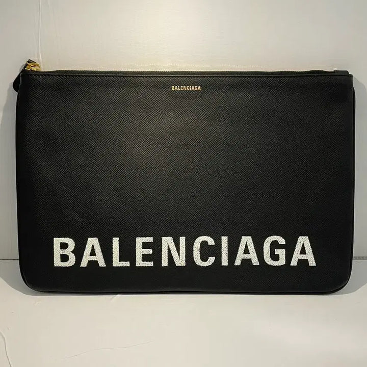 [BUNJANG] Balenciaga Black Logo Clutch Bag / 발렌시아가 블랙 로고 클러치 백