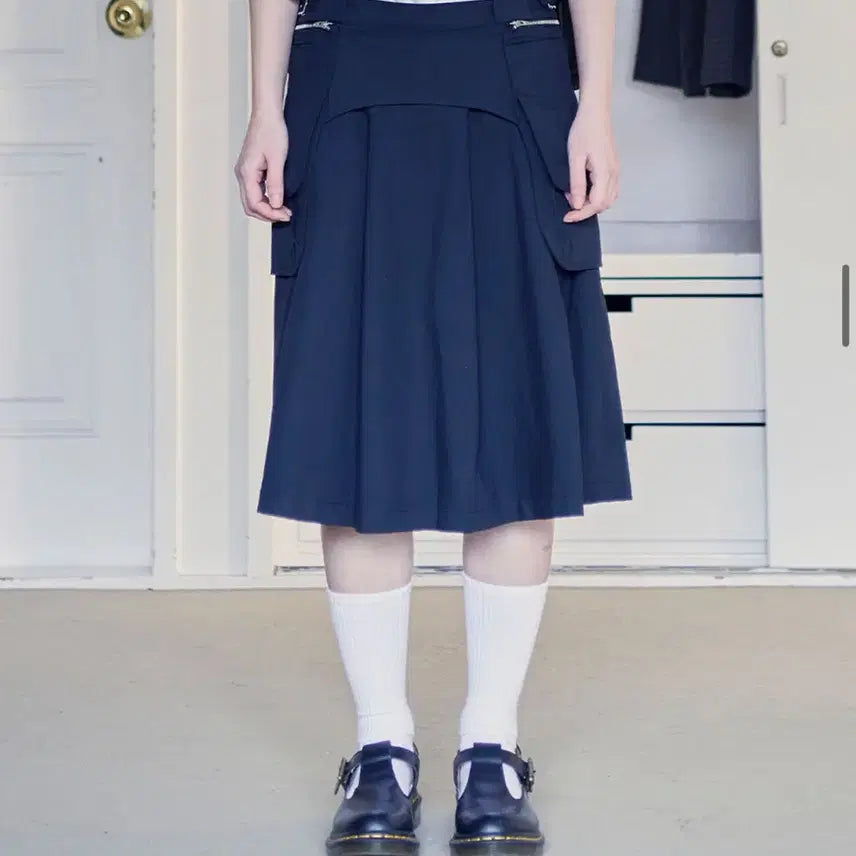 [BUNJANG] Nice Ghost Club Pleats Pocket Skirt Black / 나이스고스트클럽 플리츠 포켓 스커트 블랙
