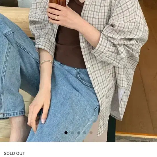 [BUNJANG] Love Me More Rough Check Shirt Beige / 러브미우 러프체크셔츠 베이지