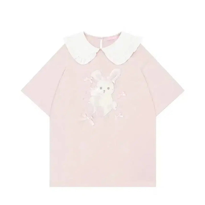 [BUNJANG] Honey Cinnamon Usagi Ribbon Oversized T-shirt Dress / 허니시나몬 우사기 리본 토끼 오버핏 티셔츠 원피스 리즈리사 양산형 지뢰계