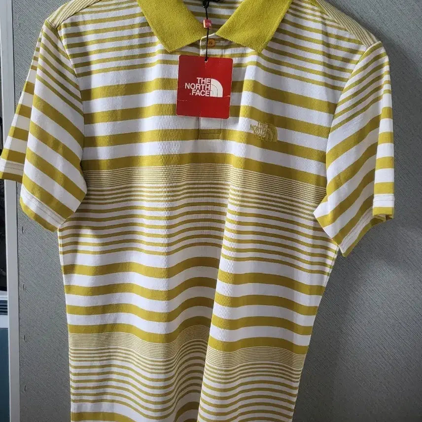 [BUNJANG] The North Face Striped Short Sleeve Polo Shirt / 노스페이스 스트라이프 반팔 폴로티 새상품