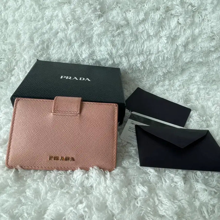 [BUNJANG] Prada Saffiano Accordion Pink Card Holder / 프라다 사피아노 아코디언 핑크 카드지갑