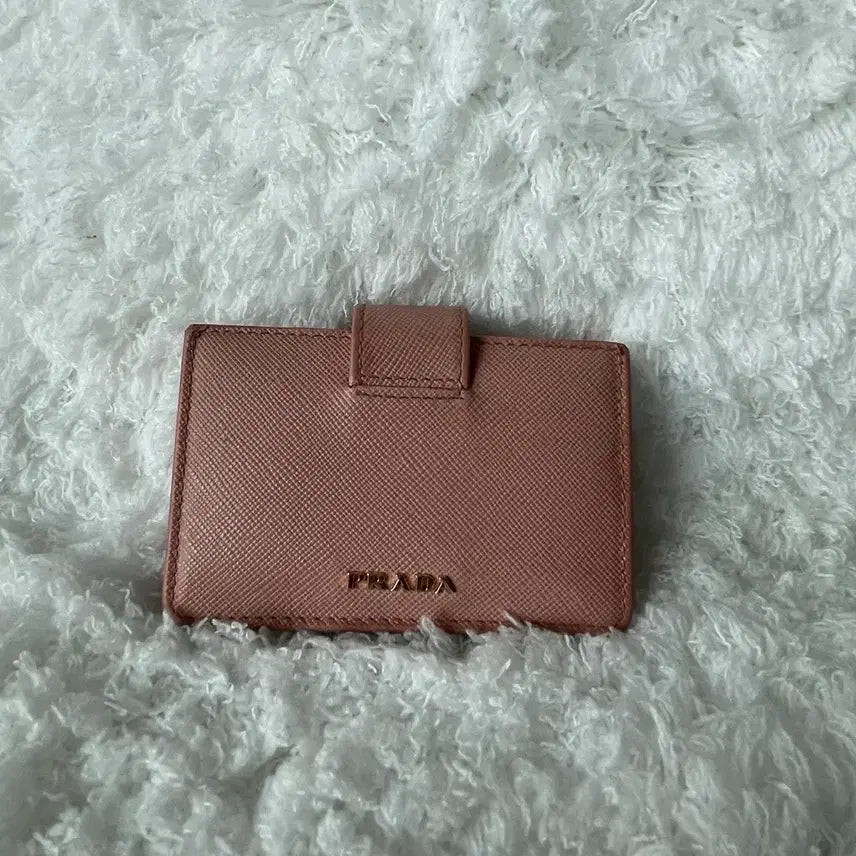 [BUNJANG] Prada Saffiano Accordion Pink Card Holder / 프라다 사피아노 아코디언 핑크 카드지갑