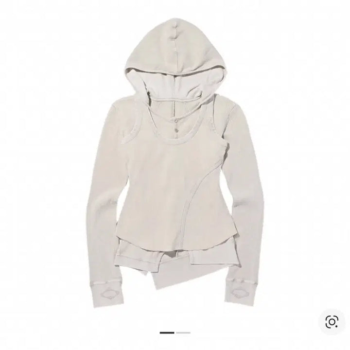[BUNJANG] MSCHF Layered Waffle Hoodie Set - Bleached Beige / 미스치프 레이어드 와플 후드 세트 블리치드 베이지